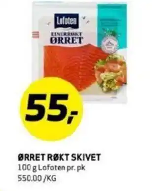 Bunnpris ØRRET RØKT SKIVET tilbud