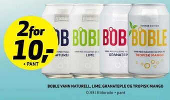 Bunnpris BOBLE VANN NATURELL, LIME, GRANATEPLE OG TROPISK MANGO tilbud