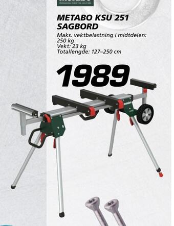 Coop Byggmix Metabo ksu 251 sagbord tilbud