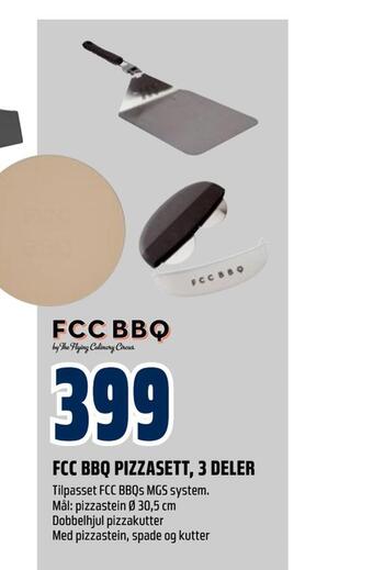 Obs Bygg Fcc bbq pizzasett, 3 deler tilbud