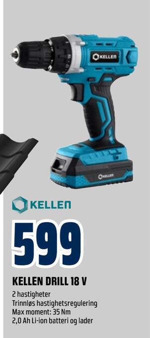 Obs Bygg Kellen drill 18 v tilbud