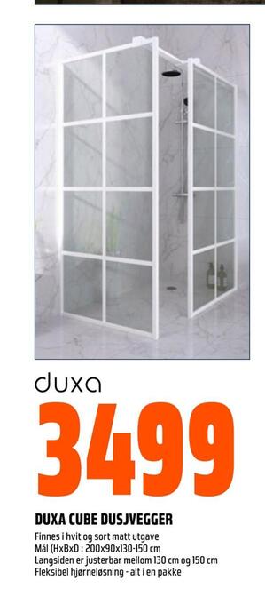 Obs Bygg Duxa cube dusjvegger tilbud