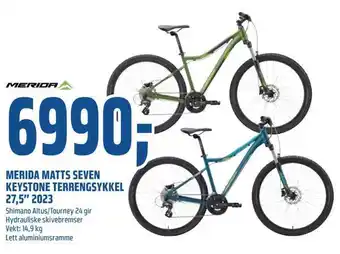 Coop Obs Merida matts seven keystone terrengsykkel 27,5 2023 tilbud