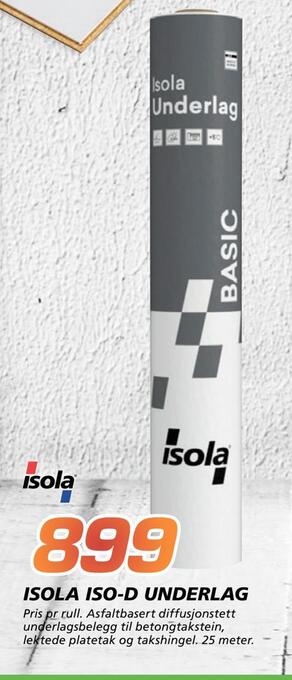 Coop Byggmix Isola iso-d underlag tilbud
