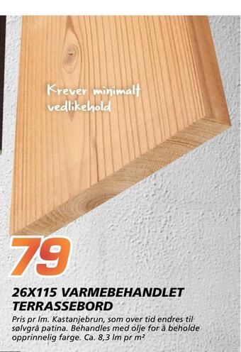 Coop Byggmix 26x115 varmebehandlet terrassebord tilbud