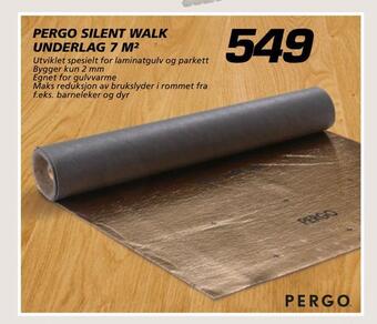 Coop Byggmix Pergo silent walk underlag 7 m2 tilbud