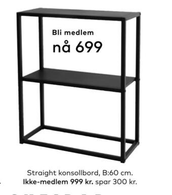 Skeidar Straight konsollbord tilbud