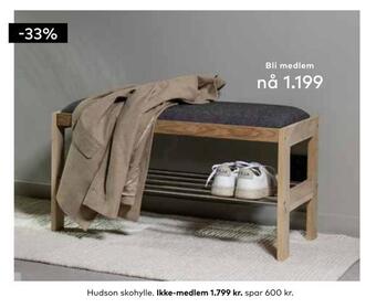 Skeidar Hudson skohylle tilbud