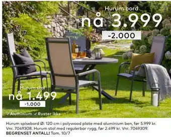 Skeidar Hurum stol med regulerbar rygg tilbud