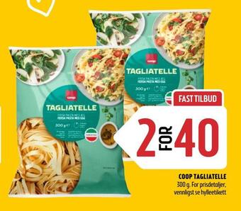 Coop Prix Coop tagliatelle tilbud