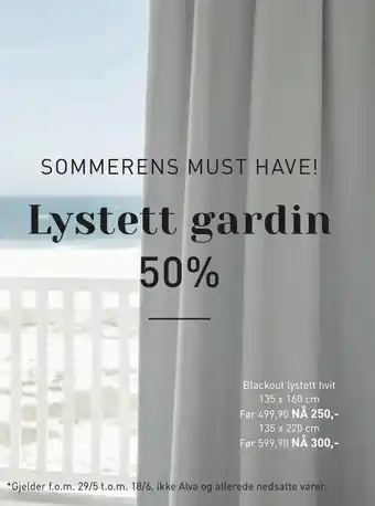 Kid Interiør Lystett gardin tilbud