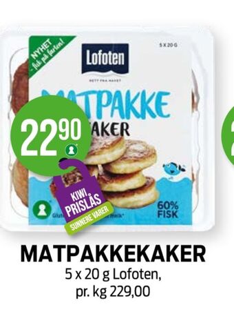 Kiwi Lofoten fiskekaker tilbud