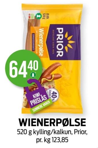 Kiwi Prior wienerpølser tilbud