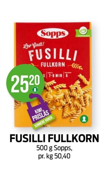 Kiwi Sopps pasta tilbud