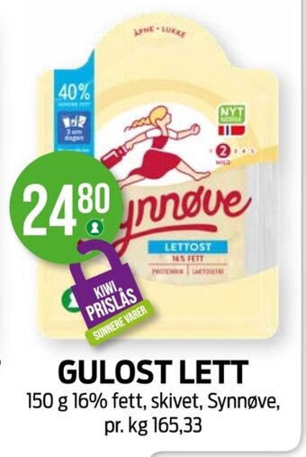Kiwi Synnøve finden skiveost tilbud