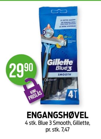Kiwi Blue 3 smooth engangsbarberhøvel tilbud