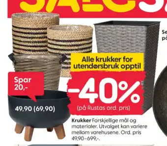 Rusta Ukjent krukker tilbud