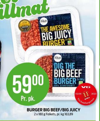 Kiwi Burger big beef/big juicy tilbud