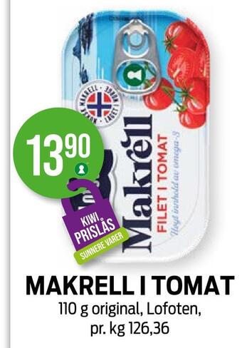 Kiwi Makrell i tomat tilbud