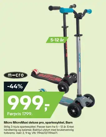 XXL Sport Micro micromaxi deluxe pro, sparkesykkel, barn tilbud