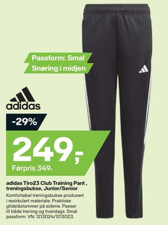 XXL Sport Adidas tiro23 club training pant treningsbukse, junior/senior tilbud