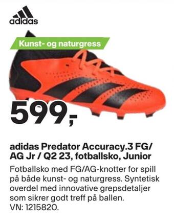 XXL Sport Adidas predator accuracy.3 fg/ ag jr / q2 23, fotballsko, junior tilbud