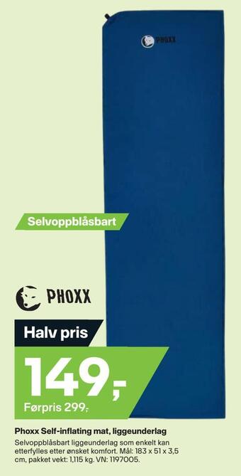 XXL Sport Phoxx self-inflating mat, liggeunderlag tilbud