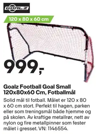 XXL Sport Goalz football goal small 120x80x60 cm, fotballmål tilbud