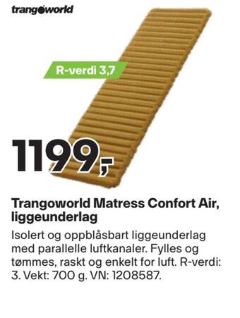 XXL Sport Trangoworld matress confort air, liggeunderlag tilbud