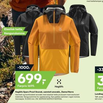 XXL Sport Haglöfs sparv proof anorak, vanntett anorakk,, dame/herre tilbud