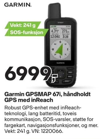 XXL Sport Garmin gpsmap 67i, håndholdt gps med inreach tilbud