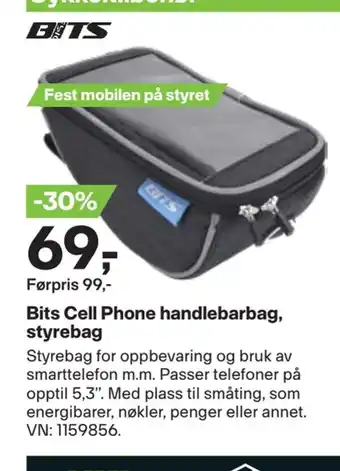 XXL Sport Bits cell phone handlebarbag, styrebag tilbud