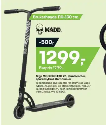 XXL Sport Mgp mgo pro ltd 23, stuntscooter, sparkesykkel, barn/junior tilbud