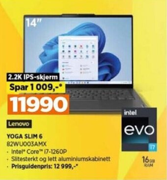 POWER Lenovo YOGA SLIM 6 82WU003AMX tilbud