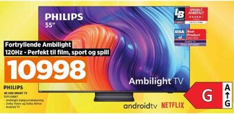 POWER PHILIPS 4K UHD SMART TV 55PUS8887 tilbud