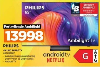 POWER PHILIPS 4K UHD SMART TV 65PUS8887 tilbud