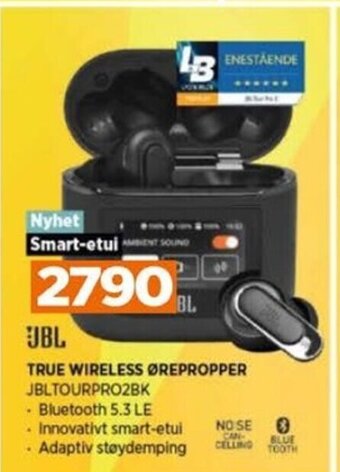 POWER JBL TRUE WIRELESS ØREPROPPER JBLTOURPRO2BK tilbud