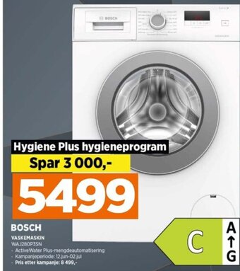 POWER BOSCH VASKEMASKIN WAJ280P3SN tilbud