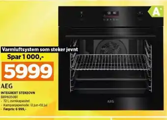 POWER AEG INTEGRERT STEKEOVN BBP6050B1 tilbud