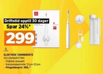 POWER ELEKTRISK TANNBØRSTE OCLEANAIR2TWH tilbud