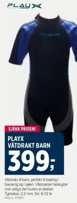 Sport 1 PLAYX VÅTDRAKT BARN tilbud
