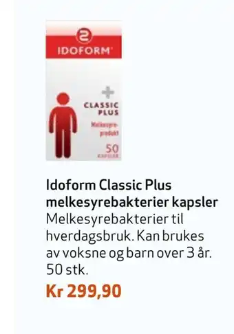 Apotek 1 Idoform classic plus melkesyrebakterier kapsler tilbud