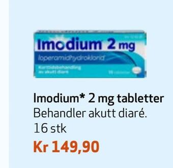 Apotek 1 Imodium* 2 mg tabletter tilbud