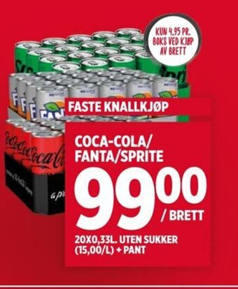 Meny COCA-COLA/ FANTA/SPRITE tilbud