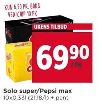 Meny Solo super/Pepsi max tilbud