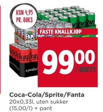 Meny Coca-Cola/Sprite/Fanta tilbud