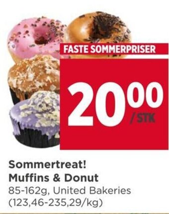 Meny Sommertreat! Muffins & Donut tilbud