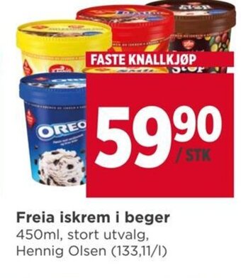 Meny Freia iskrem i beger tilbud
