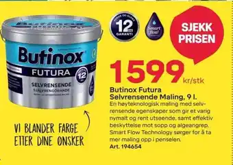Byggmax Butinox Futura Selvrensende Maling, 9 I. tilbud