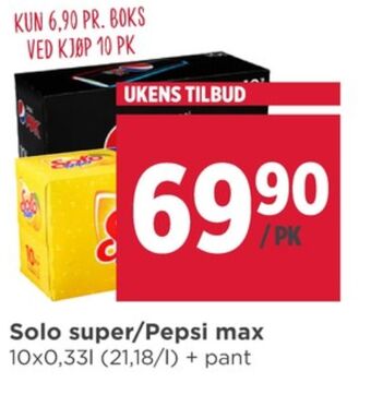 Meny Pepsi max brus tilbud